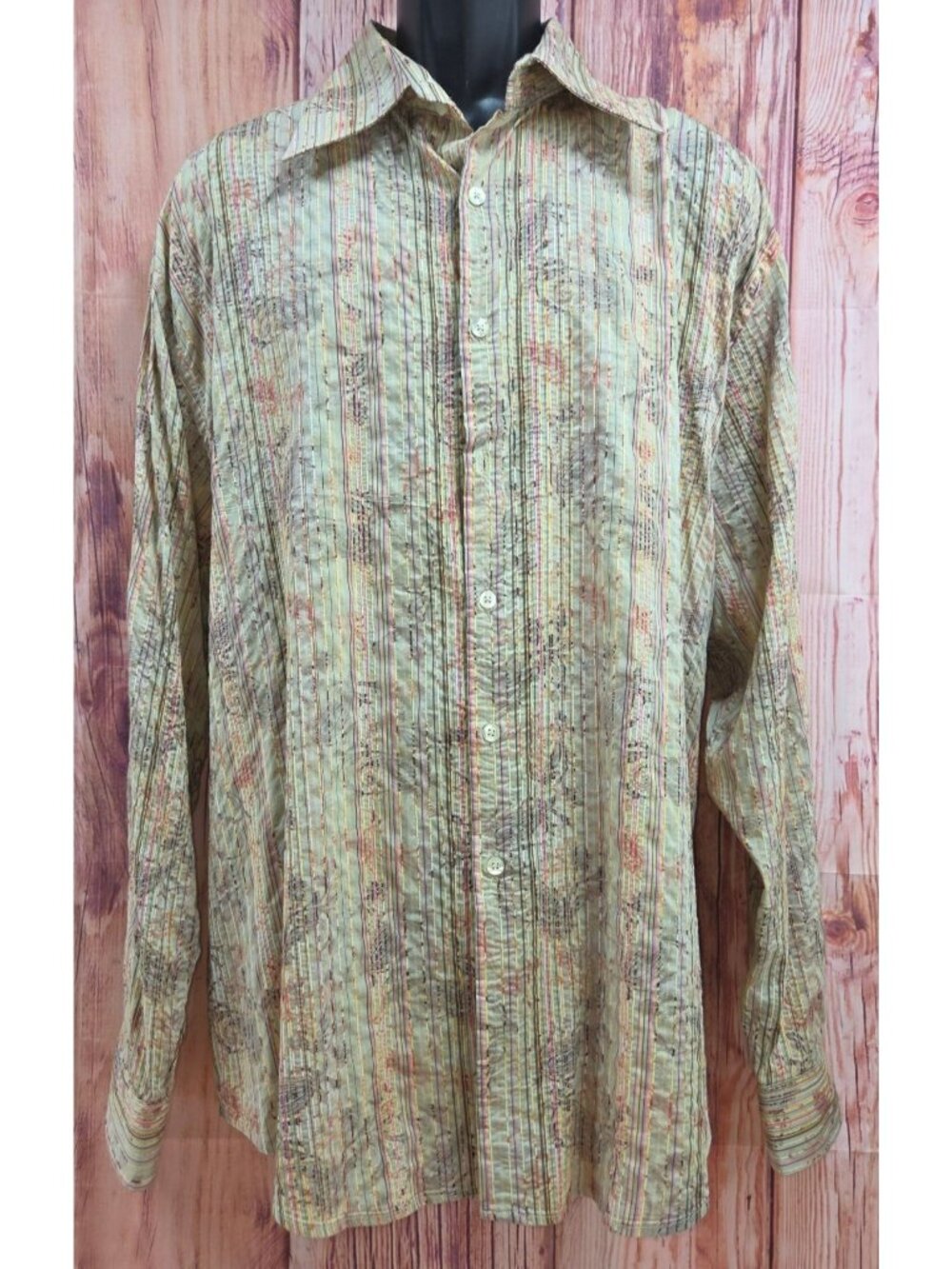 Equilibrio Italia XL Mens Striped Long Sleeve Button-Up Shirt Made In Italy